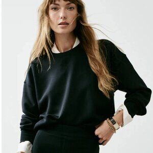 Share Spanx AirEssentials Crewneck Sweatshirt Women's Black Soft Classic Lounge